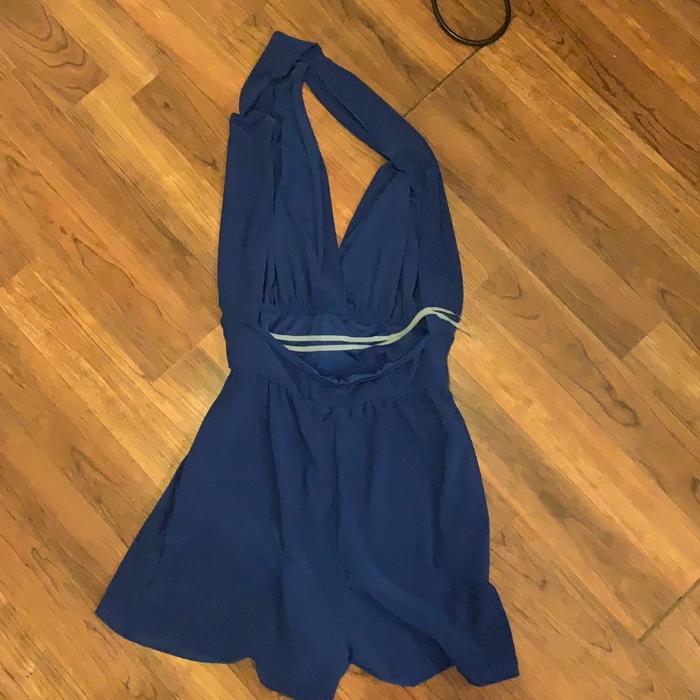 Royal Blue Halter Romper NWT - Picture 2 of 3